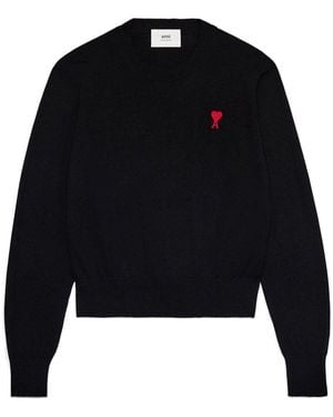 Ami Paris De Couer Wool Jumper - Black