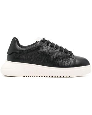 Emporio Armani Exclusive Leather Trainers - Black