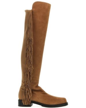 Stuart Weitzman '5050 Bold Fringe' Boots - Brown