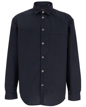 Plain Shirt With Classic Collar - Blue