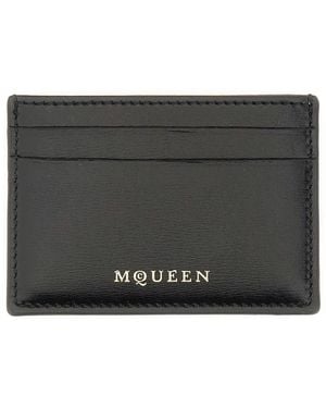 McQueen Card Holder With Logo - Black