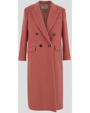 Lardini Double Breasted Coat - Red