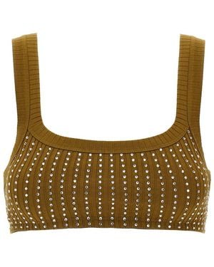 The Attico Crystal Top - Brown