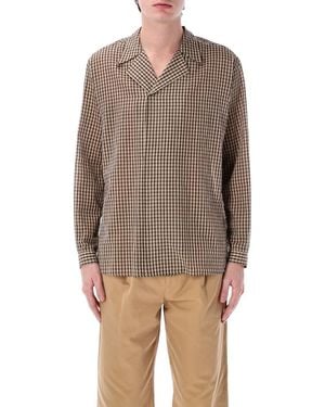 AURALEE Airy Check Shirt - Brown