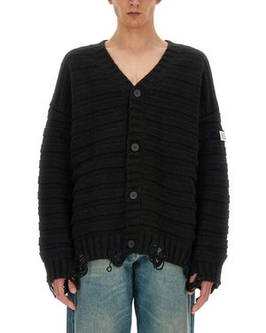 MM6 by Maison Martin Margiela Cardigan Con Scollo A V - Black