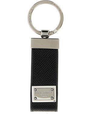 Dolce & Gabbana Logo Plaque Keyring - White