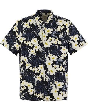 Majestic Filatures Flowered Short-Sleeved Shirt - Black