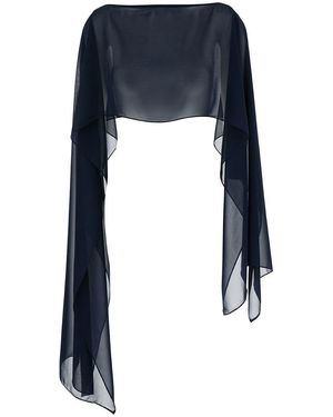 Plain Stole With Boat Neckline - Blue