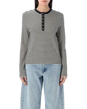 Anine Bing Alessia Long Sleeve Tee - Blue