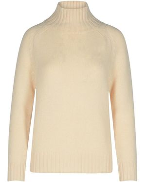 Purotatto Ivory Cashmere Turtleneck Sweater - Natural