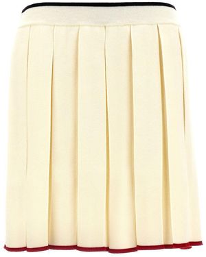 Thom Browne Knitted Pleated Skirt - Natural
