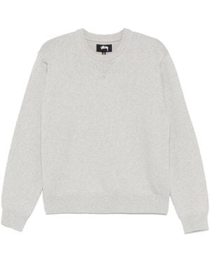 Stussy Wool Blend Crewneck Jumper - White