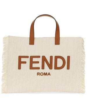 Fendi Ff Jacquard Bag - Natural