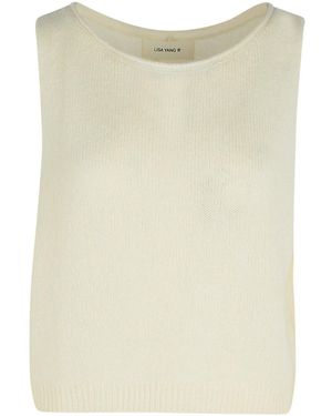 Lisa Yang 'Devine' Cream Silk Blend Vest - Natural