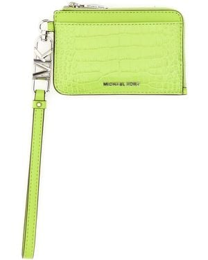 Michael Kors Leather Credit Card Holder - Green