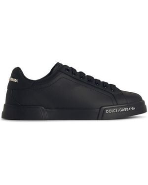 Dolce & Gabbana 'Portofino' Leather Trainers - Black