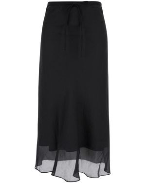 DUNST Layered Satin Skirt - Black