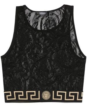 Versace Underwear Top Baroque Jacq - Black