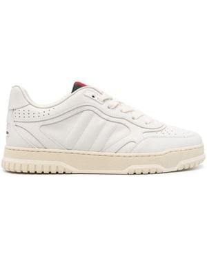 Gucci Re-Web Leather Trainers - White