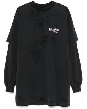 Balenciaga Political Campaign Layered T-Shirt in Black for