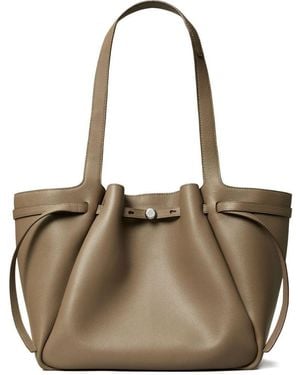 Tory Burch Romy Leather Tote Bag - Natural