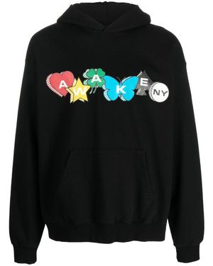 AWAKE NY Printed Charm Logo Hoodie - Black