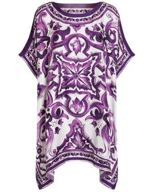 Dolce & Gabbana Printed Short Dress - Purple