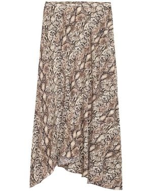 Isabel Marant Sakura Long Printed Silk Skirt - Natural