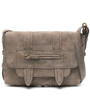 Jérôme Dreyfuss Croc-Embossed Shoulder Bag - Grey