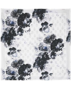 McQueen Printed Silk Scarf - White