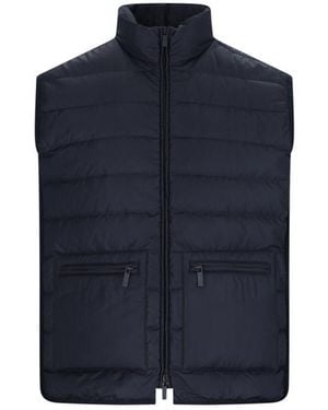 Thom Browne High Neck Padded Gilet - Blue