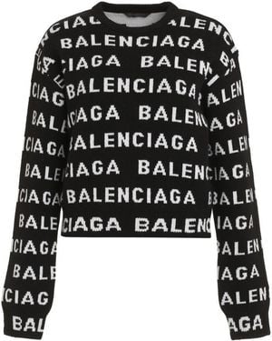Balenciaga Crew-Neck Wool Jumper - Black