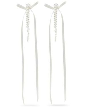 Simone Rocha Bow Ribbon Drip Earrings Accessories - White
