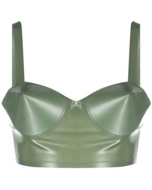 Maison Margiela Pointed-Cups Balconette Bra - Green