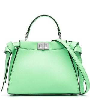 Fendi Peekaboo Mini Leather Handbag - Green