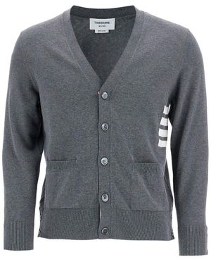 Thom Browne 4-Bar Cotton Cardigan For - Grey