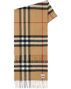 Burberry Giant Check Cashmere Scarf - Natural