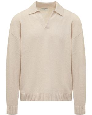 Laneus Soft Cashmere Polo - White