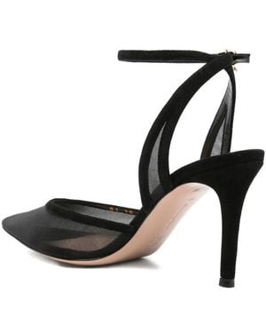Gianvito Rossi Organza Suede Decollete T.085 Shoes - Black