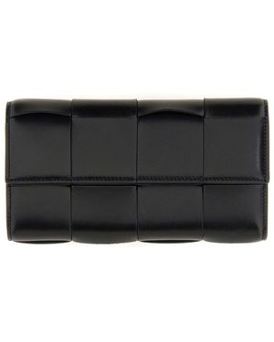 Bottega Veneta Wallet With Flap - Black