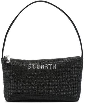 Mc2 Saint Barth Strassy Handbag With Rhinestones - Black