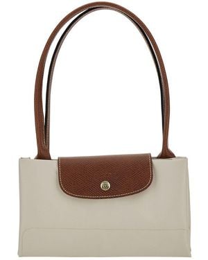 Longchamp 'Le Pliage Original' Shoulder Bag With Embossed Logo - Brown