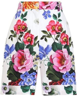 Dolce & Gabbana Printed Cotton Shorts - Blue