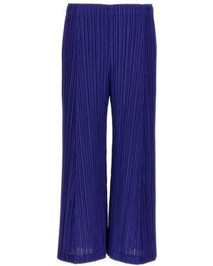 Pleats Please Issey Miyake 'Thicker Bottoms' Trousers - Blue