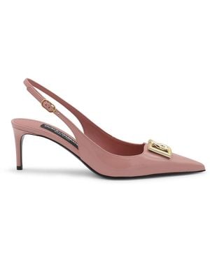 Dolce & Gabbana Leather Court Shoes - Pink