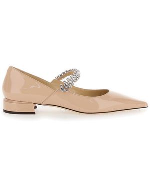 Jimmy Choo Sabot With Rhinestone And Low Heel - Natural