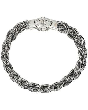 Emanuele Bicocchi Diamond-Cut Flat Braided Bracelet - Metallic