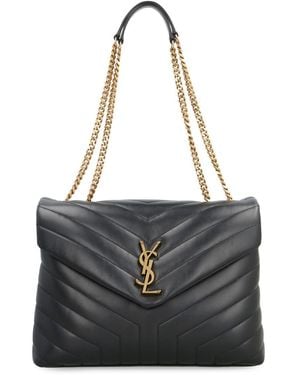 Saint Laurent Loulou Leather Medium Crossbody Bag - Black