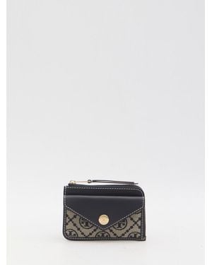 Tory Burch T Monogram Card Holder - Natural