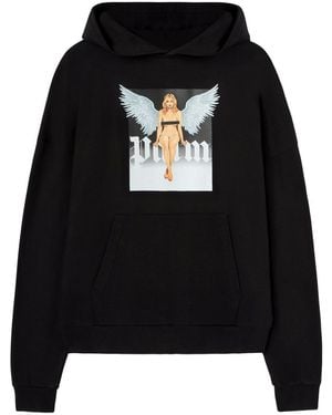 Palm Angels Crystal Pin-Up Hoodie - Black